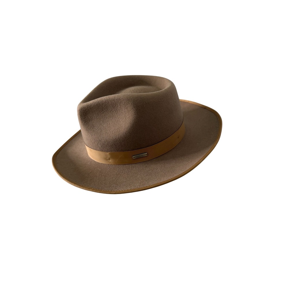 Gigi‎ Pip Monroe Rancher Tan 100% Australian Wool Felt Fedora Hat Size 53 - Picture 2 of 12
